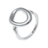 Lucy Quartermaine Women's Silver Open Volcan Ring