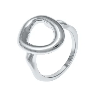 Lucy Quartermaine Women's Silver Open Volcan Ring