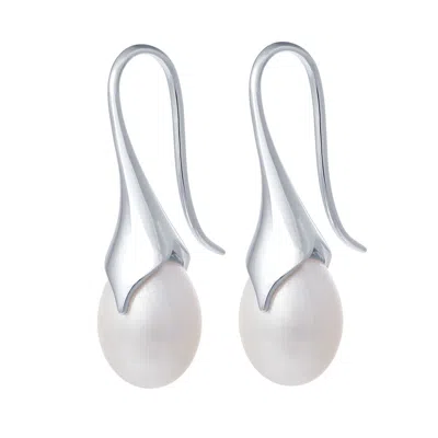 Lucy Quartermaine Women's Silver Pearl Drop Earrings In Metallic