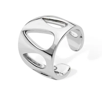 Lucy Quartermaine Women's Solid Sterling Silver Petal Ear Cuff