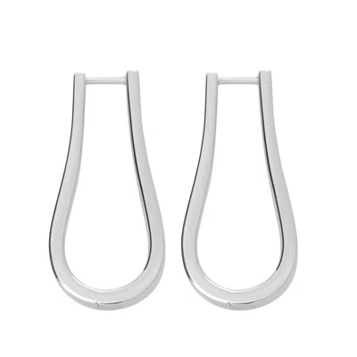 Lucy Quartermaine Women's Silver Petal Hoops Extra Large In White