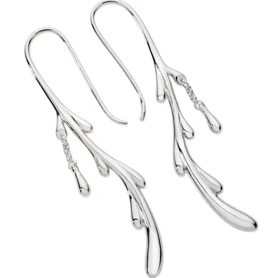 Lucy Quartermaine Women's Silver Shepherds Crook Dripping Earrings