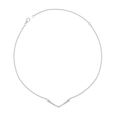 Lucy Quartermaine Women's Silver Skinny Drip V Pendant