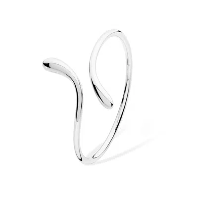 Lucy Quartermaine Women's Silver Snake Drop Bangle In Metallic