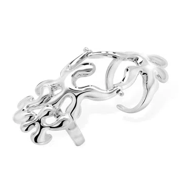 Lucy Quartermaine Women's Solid Sterling Silver Splash Armour Ring