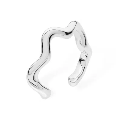Lucy Quartermaine Women's Solid Sterling Silver Splash Ear Cuff