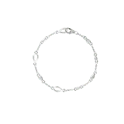 Lucy Quartermaine Women's Silver Station Petal Bracelet In Metallic