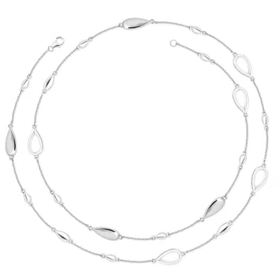 Lucy Quartermaine Women's Silver Station Petal Necklace In White