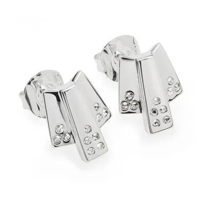 Lucy Quartermaine Women's Silver Triple Layer Studs In Metallic