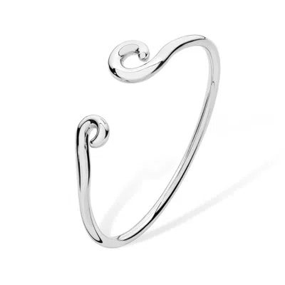 Lucy Quartermaine Women's Silver Twist Element Bangle In Metallic