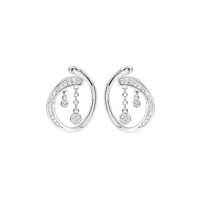 Lucy Quartermaine Women's Silver Volcan Loops With White Topaz