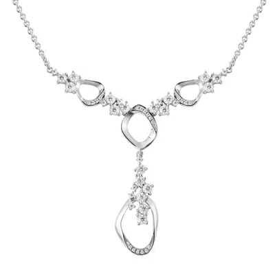 Lucy Quartermaine Women's Silver Volcan Necklace With White Topaz Gemstones