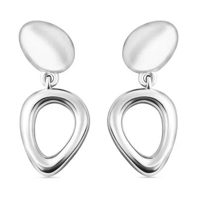 Lucy Quartermaine Women's Silver Volcan Stud Drop Earrings