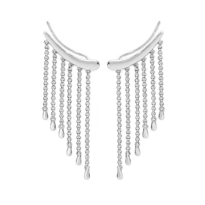 Lucy Quartermaine Women's Silver Waterfall Climber Earrings