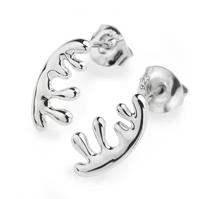 Lucy Quartermaine Women's Silver Wave Studs