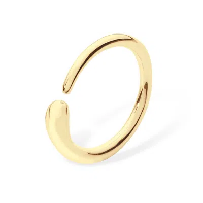Lucy Quartermaine Women's Single Drop Ring In Gold Vermeil, Award Winning Designer Jewellery By , Eve In Gray