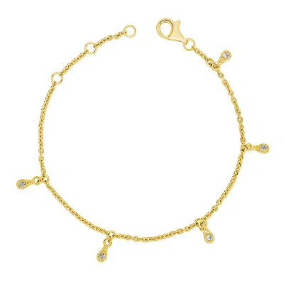 Lucy Quartermaine Women's Skinny Drip Multi Bracelet With White Topaz In Gold Vermeil
