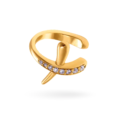 Lucy Quartermaine Women's Solid Gold Bliss Ear Cuff With Graded Diamonds