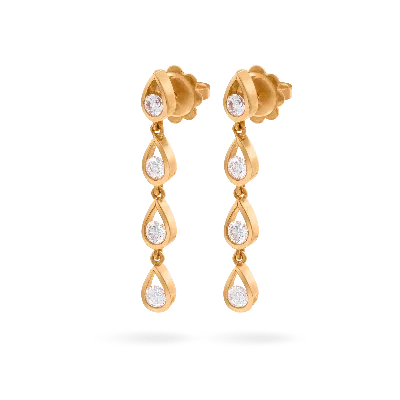 Lucy Quartermaine Women's Solid Gold Opulence Drop Earrings With Graded Daimonds