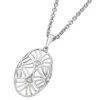 Lucy Quartermaine Art Deco Oval Pendant In Silver