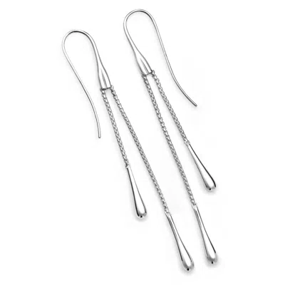 Lucy Quartermaine Women's Solid Sterling Silver Double Drop Earrings In Metallic