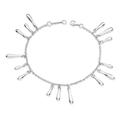Lucy Quartermaine Women's Solid Sterling Silver Drop Cluster Bracelet