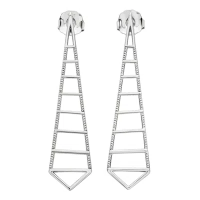Lucy Quartermaine Egyptian Pyramid Earrings In Sterling Silver