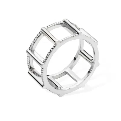 Lucy Quartermaine Women's Solid Sterling Silver Egyptian Tomb Ring