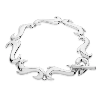 Lucy Quartermaine Women's Solid Sterling Silver Element Air Bracelet In Metallic