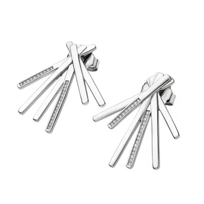 Lucy Quartermaine Women's Solid Sterling Silver Fan Key Studs In Metallic