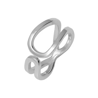 Lucy Quartermaine Women's Solid Sterling Silver Horse Shoe Petal Ring