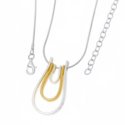 Lucy Quartermaine Women's Solid Sterling Silver Horse Shoe Tri Petal Pendant