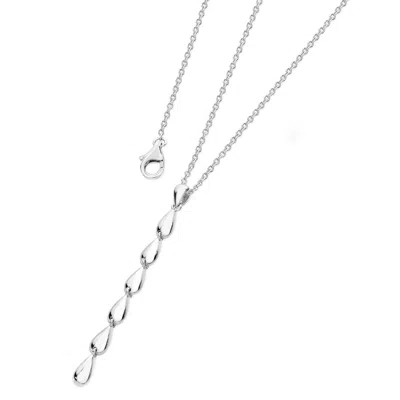 Lucy Quartermaine Women's Solid Sterling Silver Long Tear Drop Pendant In Metallic