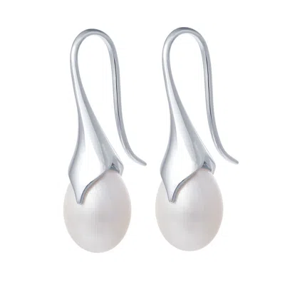 Lucy Quartermaine Women's Solid Sterling Silver Pearl Drop Earrings In Metallic