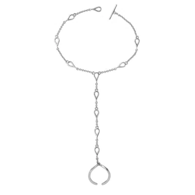 Lucy Quartermaine Women's Solid Sterling Silver Petal Hand Chain