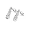 Lucy Quartermaine Women's Solid Sterling Silver Skinny Drip Studs With White Topaz In Metallic