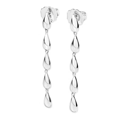Lucy Quartermaine Women's Solid Sterling Silver Tear Drop Earrings