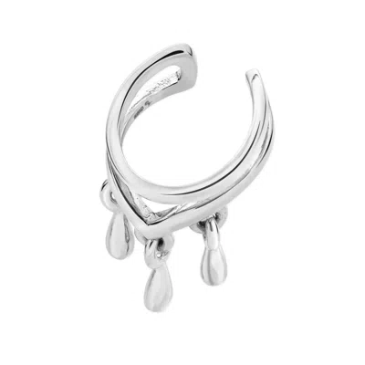 Lucy Quartermaine Women's Solid Sterling Silver Tri Drop Cuff In Brown