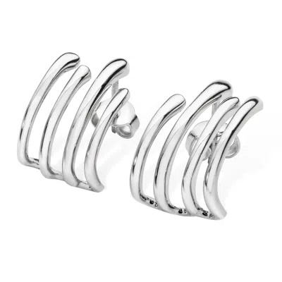 LUCY QUARTERMAINE WOMEN'S SOLID STERLING SILVER WATERFALL FOUR HOOP STUDS