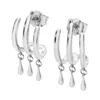 Lucy Quartermaine Waterfall Three Hoop Studs With Drips In Silver