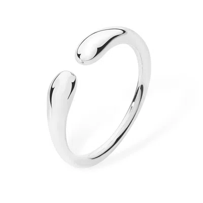 Lucy Quartermaine Women's Sterling Silver Double Drop Ring, Award Winning Designer Jewellery By , Eve In White