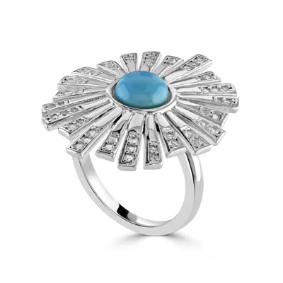 Lucy Quartermaine Women's Sterling Silver Egyptian Turquoise Ring
