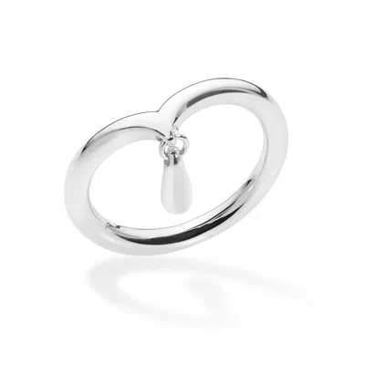 Lucy Quartermaine Women's Sterling Silver Mini Drop Ring In Metallic