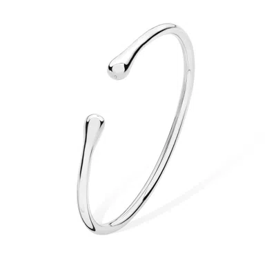 Lucy Quartermaine Twist Drop Bangle In Sterling Silver