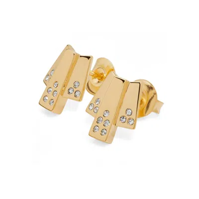 Lucy Quartermaine Women's Triple Layer Studs In Gold Vermeil