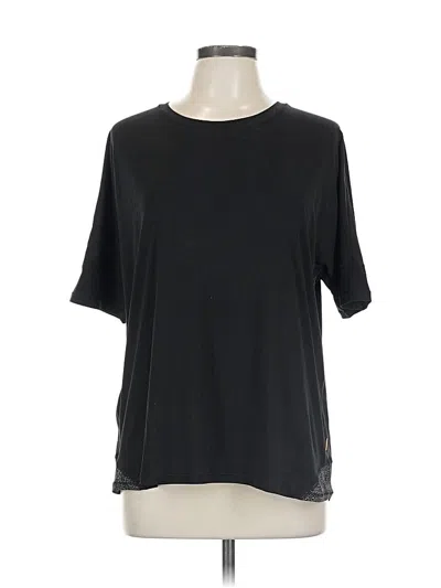 Pre-owned Lucy Short Sleeve Top Black Crew Neck Tops