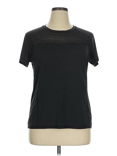 Pre-owned Lucy Short Sleeve Top Black Crew Neck Tops