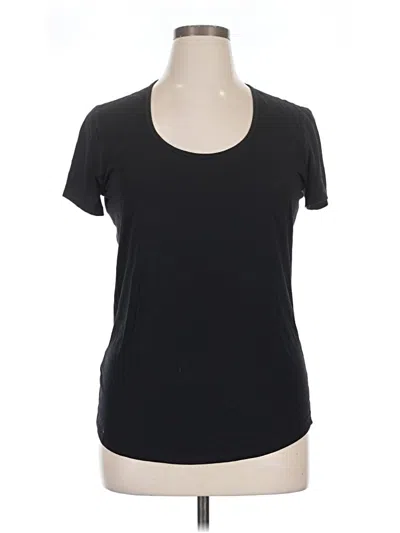 Pre-owned Lucy Short Sleeve Top Black Scoop Neck Tops