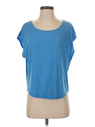 Pre-owned Lucy Short Sleeve Top Blue Scoop Neck Tops