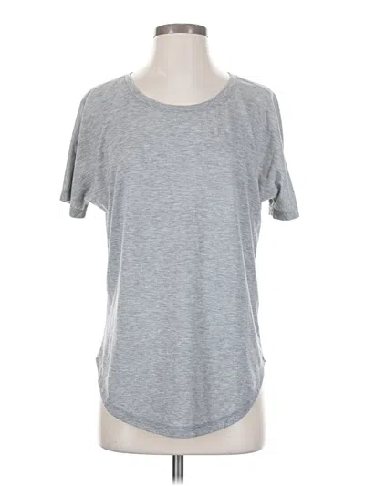 Pre-owned Lucy Short Sleeve Top Gray Crew Neck Tops